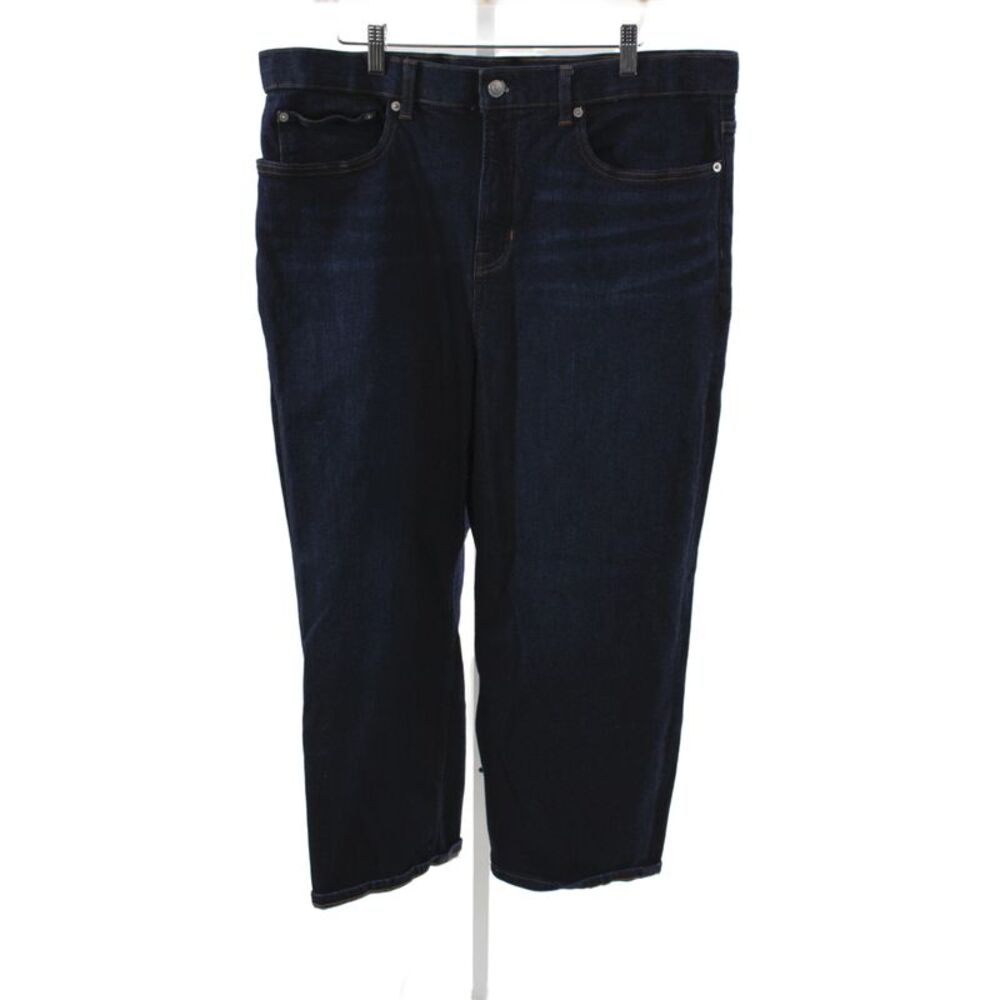 Spanx Womens Plus Straight Jeans Blue High Rise Cotton Inseam 23 Size 22